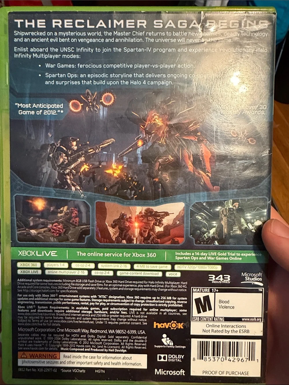 Microsoft Halo 4 Xbox 360 Game - Green Case, Blue Cover Art